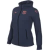 Women Nike Barça Tech Fleece Blue Hooded Jacket