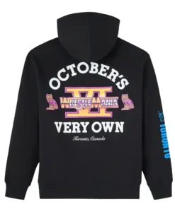 Alternative view of OVO x WWE Wrestlemania VI Full-Zip Black Hoodie