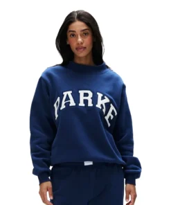 Alternative view of Parke Vintage Denim Varsity Mockneck Sweatshirt