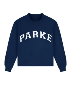 Parke Vintage Denim Varsity Mockneck Sweatshirt