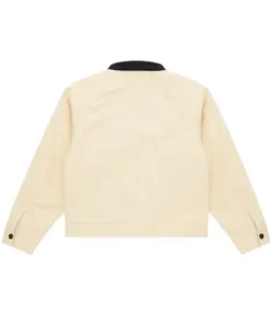 Alternative view of Shinzo 15oz Beige Canvas Cowhide Collar Workwear Jacket