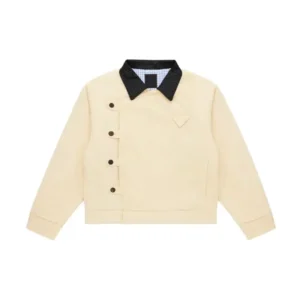 Shinzo 15oz Beige Canvas Cowhide Collar Workwear Jacket