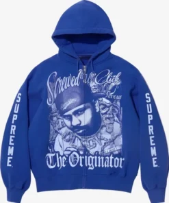 Supreme x DJ Screw SS26 Zip Up Hooded Sweatshirt - Image 4