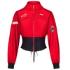 F1 Red Cropped Track Jacket