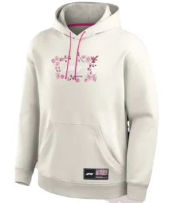 Formula 1 Cherry Bloom Beige Fleece Hoodie