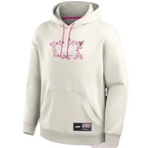 Formula 1 Cherry Bloom Beige Fleece Hoodie