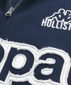 Hollister x Kappa Boxy Zip-Up Logo Graphic Hoodie - Image 3