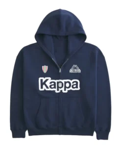 Hollister x Kappa Boxy Zip-Up Logo Graphic Hoodie