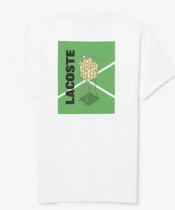 Alternative view of Lacoste Ultra Dry Printed White Tennis T-Shirt