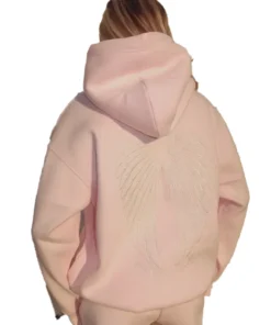 Alternative view of Pink Palm Puff Lacy Hoodie