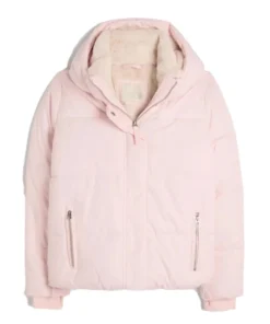 Women Hollister Pink Puffer Jacket