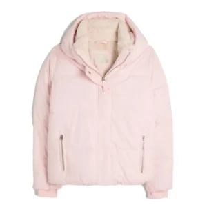 Women Hollister Pink Puffer Jacket