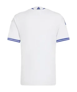 Greece 2026 Home Replica Blue Trim Crossover Collar, Greek Flag Crest White Soccer Jersey Shirt
