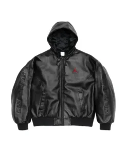Supreme x Jordan Hooded Leather Jacket