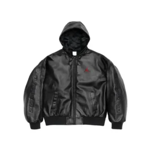 Supreme x Jordan Hooded Leather Jacket
