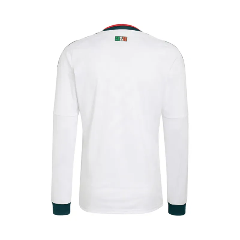 Mexico 2026 Away Retro Trefoil Logo Mexico Crest White Long Sleeve Soccer Jersey Shirt