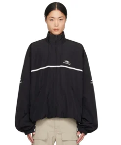 Balenciaga Black Embroidered Track Jacket
