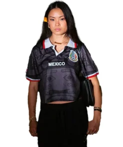 Women Mexico Black Cropped Jersey