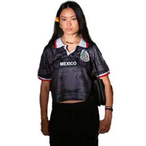 Women Mexico Black Cropped Jersey