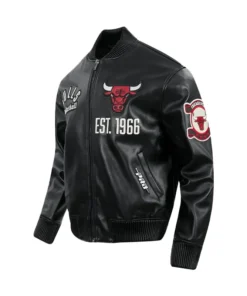 Chicago Bulls Black Leather Jacket