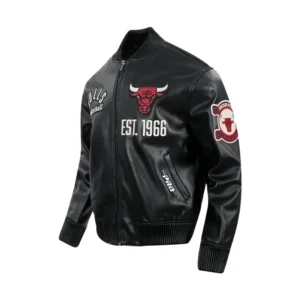 Chicago Bulls Black Leather Jacket