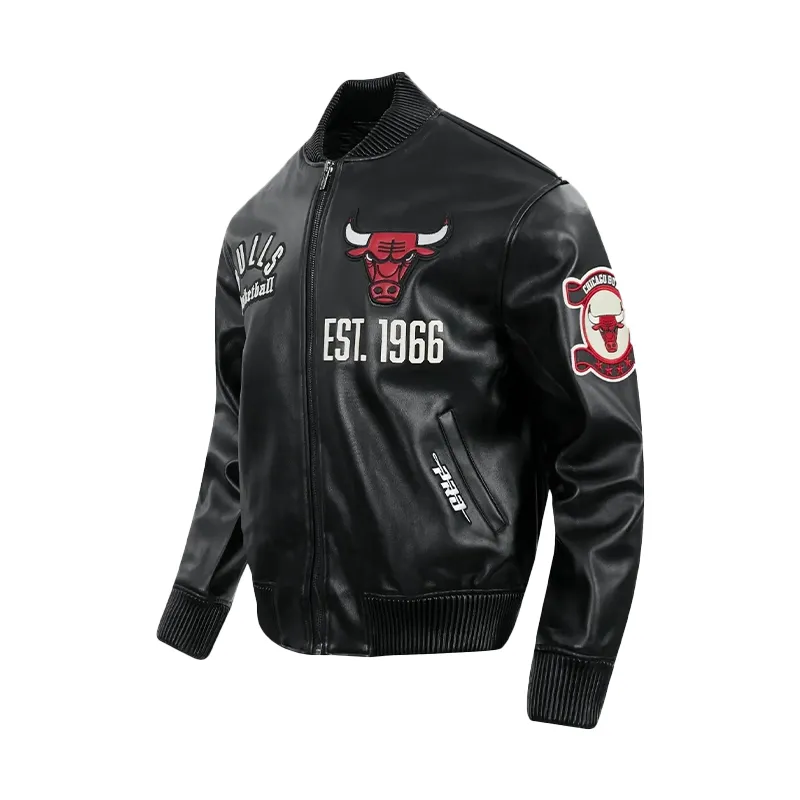 Chicago Bulls Black Leather Jacket