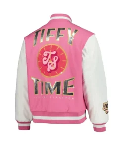 Fanatics Fest NYC 2026 WWE Tiffany Pink And White Varsity Jacket