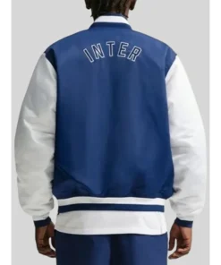 Fanatics Fest NYC Inter Milan Blue Satin Varsity Jacket