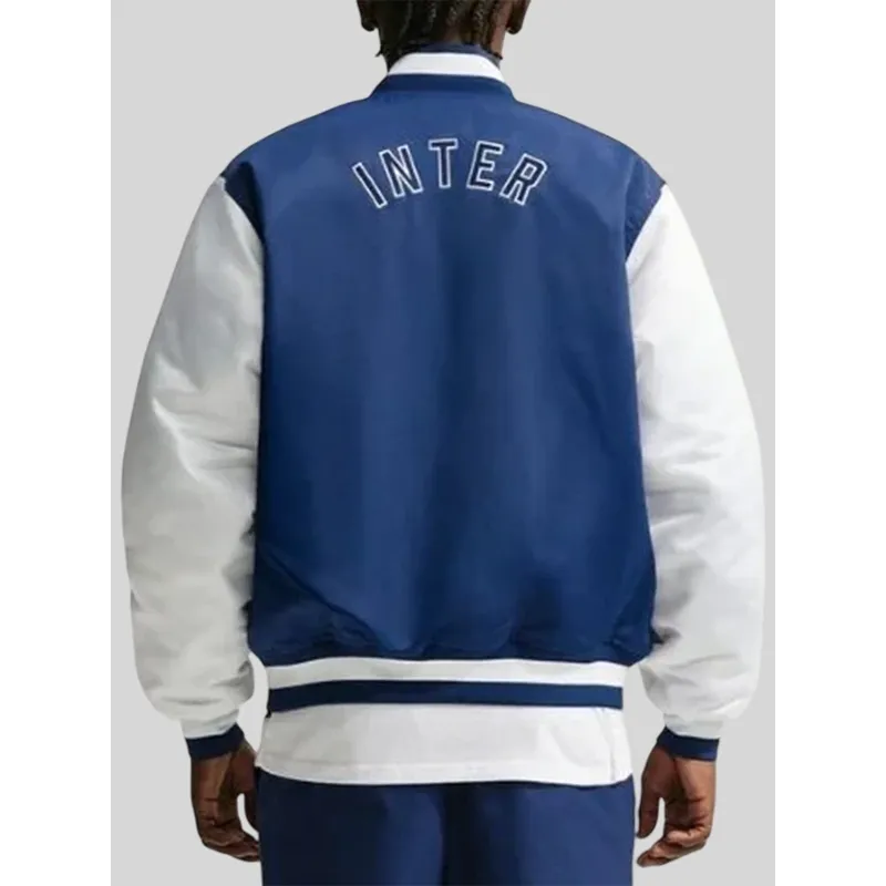 Fanatics Fest NYC Inter Milan Blue Satin Varsity Jacket