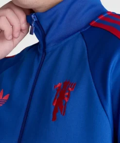 Manchester United x Adidas Blue Track Jacket - Image 3