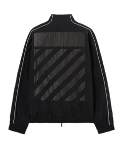OFF-WHITE LAB Diagonal Zip-Up Track Jacket – Black