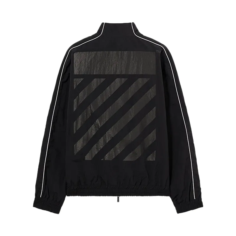 OFF-WHITE LAB Diagonal Zip-Up Track Jacket – Black