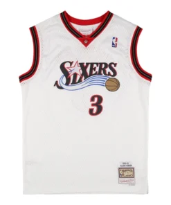 Alternative view of Philadelphia 76ers Mitchell & Ness Home Swingman Allen Iverson Jersey