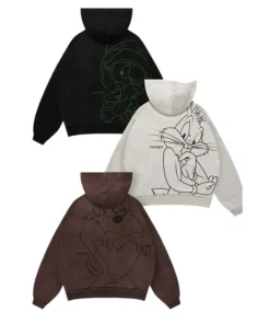 YoungLA x Looney Tunes Plaid Zip-Up Hoodie