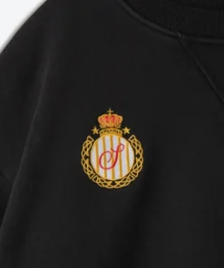 Shinzo Aged Black Cotton Jersey Crewneck Sweatshirt - Image 3