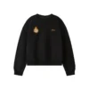 Shinzo Aged Black Cotton Jersey Crewneck Sweatshirt