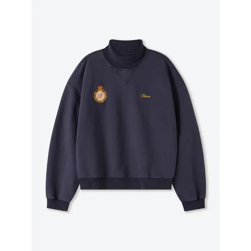 Shinzo Washed Lavender Jersey Turtleneck Sweater