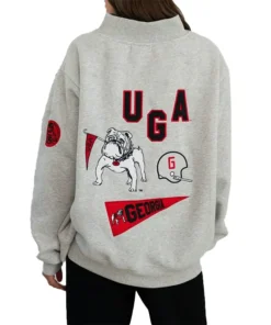 2026 Parke x ’47 Georgia Grey Graphic Mockneck Sweatshirt - Image 3