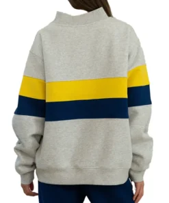 2026 Parke x ’47 Michigan Grey Graphic Mockneck Sweatshirt - Image 3