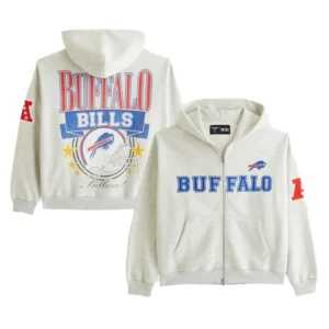 Buffalo Bills Abercrombie & Fitch Gray Fleece Full-Zip Hoodie