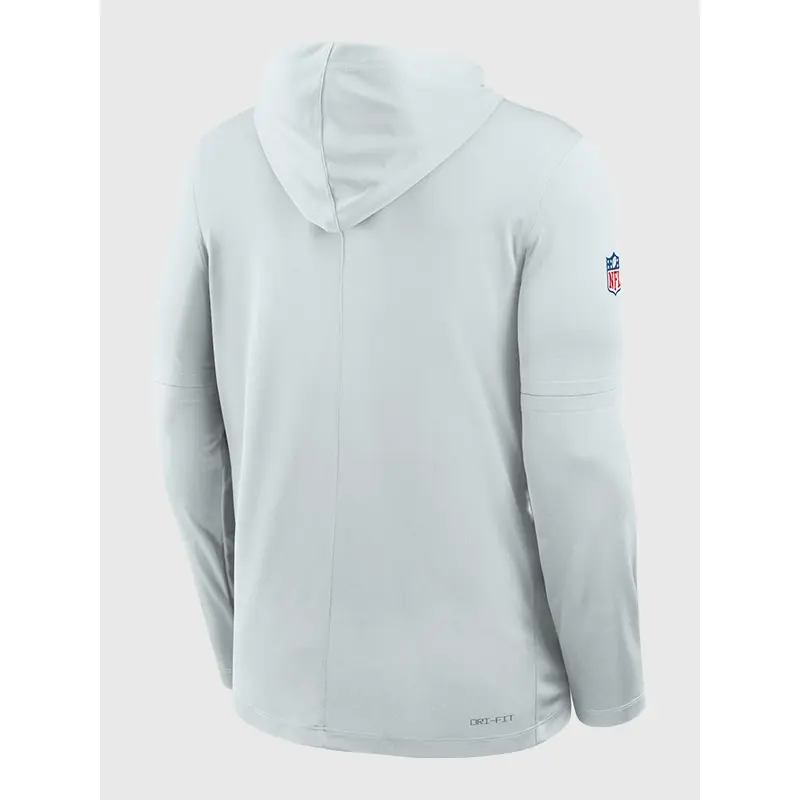 Buffalo Bills Preseason 2026 Joe Brady Nike Dri-FIT Grey Long Sleeve Hooded T-Shirt