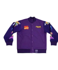 Cakeworthy Spider Man 90’s Purple Varsity Jacket