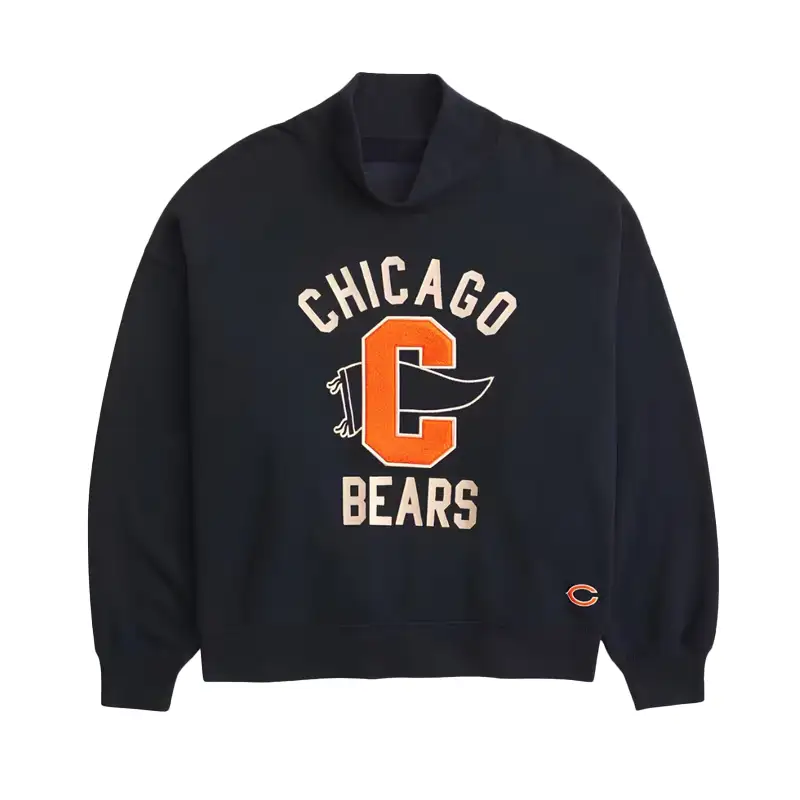 Abercrombie Chicago Bears Mock Neck Sweatshirt