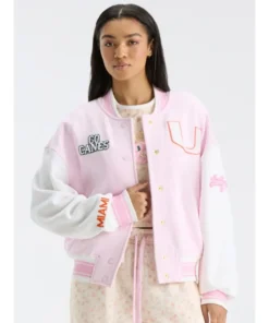 Fanatics x LoveShackFancy Miami College Varsity Jacket - Image 3