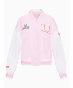 Fanatics x LoveShackFancy Miami College Varsity Jacket