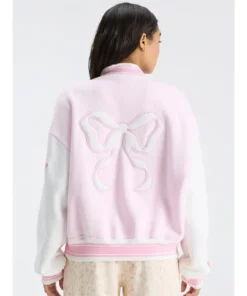 Alternative view of Fanatics x LoveShackFancy Miami College Varsity Jacket