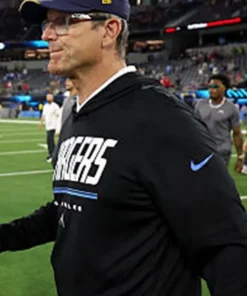 Jim Harbaugh Preseason 2026 Chargers Long Sleeve Hooded T-Shirt - Image 3