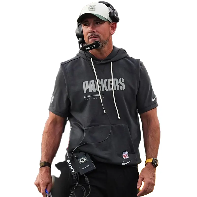 Matt LaFleur Preseason 2026 Packers Sideline Sleeveless Hoodie