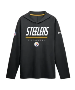 Pittsburgh Steelers Nike Sideline Game On Long Sleeve Hooded T-shirt