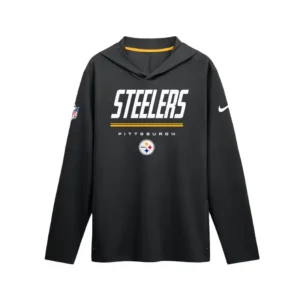 Pittsburgh Steelers Nike Sideline Game On Long Sleeve Hooded T-shirt